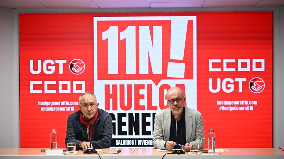 Fotografía que ilustra la noticia: CCOO y UGT suman a la huelga del 11N la defensa de las pensiones públicas frente a los discursos de PP y Vox