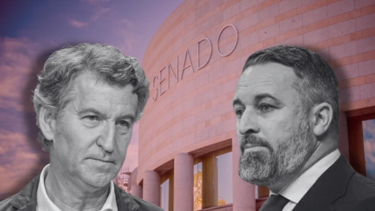 Fotografía que ilustra la noticia: Feijóo y Abascal negocian una alianza en el Senado para dar a la derecha un poder sin precedentes en la Cámara Alta